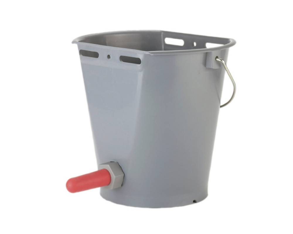 Seau à Veau Gris avec Tétine et Clapet à Visser